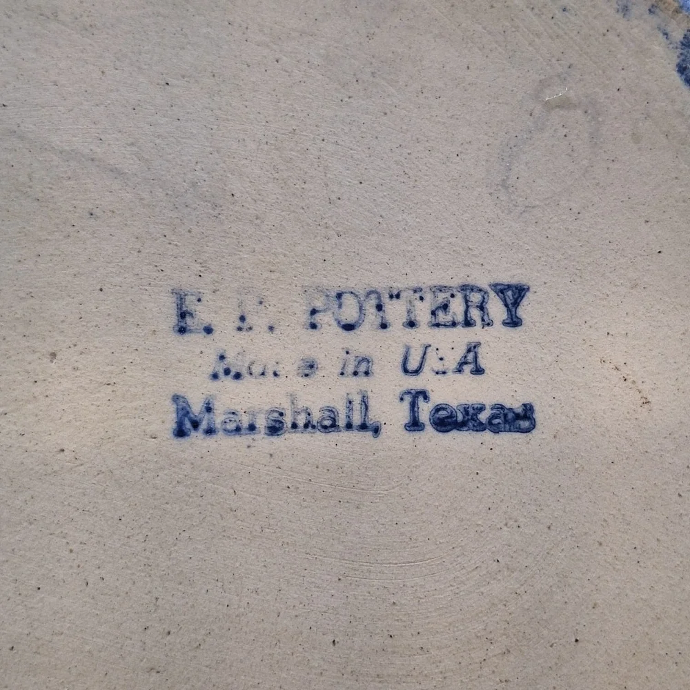 1989 Blue Apple Ceramic Hand-Turned Texas‎ Pottery Serving Bowl Bakeware 11x10x3